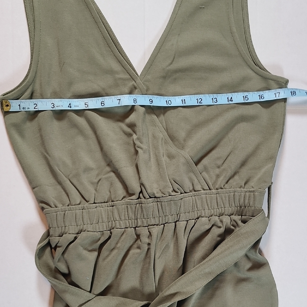 The Drop Elegant Caralynmirand Sleeveless Belted M Olive Green Jumpsuit NWT - Picture 9 of 13